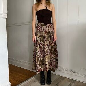 Floral Brown Maxi Skirt